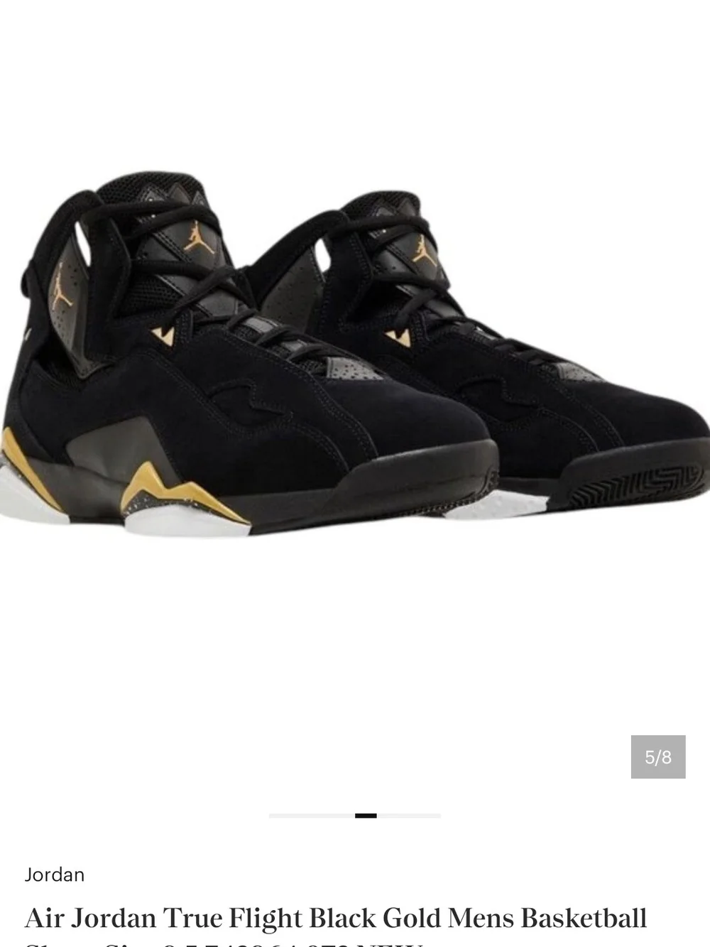 Air Jordan True Flight Black Gold Sneakers 42964072 NWT